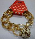 Bj - Pulseira Esfera floral branca