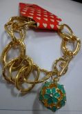 Bj - Pulseira esfera floral verde