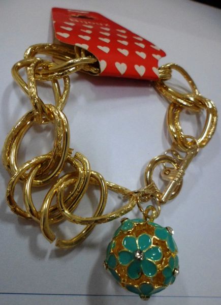 Bj - Pulseira esfera floral verde