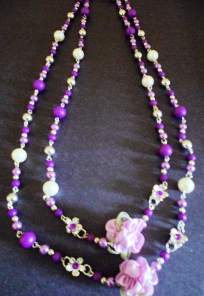 Bj - Colar Duplo Floral